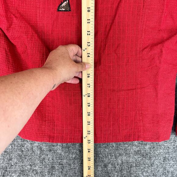Canvasbacks Jacket Womens S Red‎ Linen Blazer Coat Business Formal Abstract Art - Picture 6 of 7